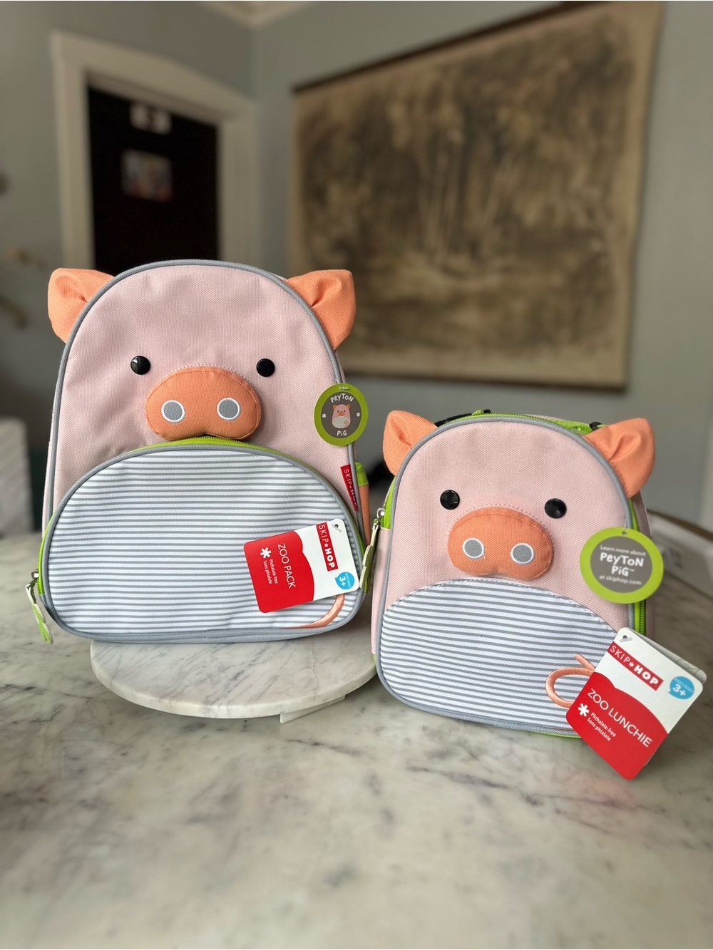 NWT - Skip Hop Peyton Pig backpack + lunch bag set